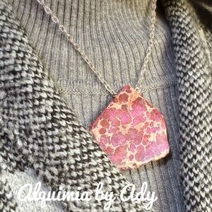 Huge purple turquoise pendant Necklace